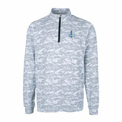 Detroit Lions Cutter & Buck Throwback Logo Big & Tall Traverse Camo Print Stretch Quarter-Zip Pullover Top - Charcoal - NFL