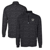 Las Vegas Raiders Cutter & Buck Throwback Logo Big & Tall Traverse Camo Print Stretch Quarter-Zip Pullover Top - Black - NFL