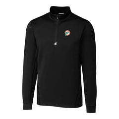 Miami Dolphins Cutter & Buck Throwback Logo Traverse Stretch Quarter-Zip Big & Tall Pullover Top - Black - NFL