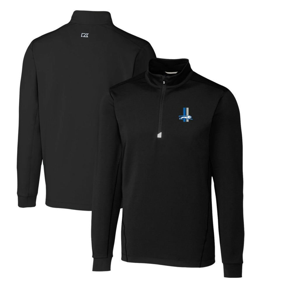 Detroit Lions Cutter & Buck Throwback Logo Traverse Stretch Quarter-Zip Big & Tall Pullover Top - Black - NFL