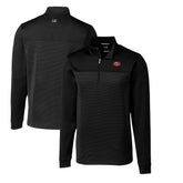 San Francisco 49ers Cutter & Buck Throwback Logo Traverse Stripe Stretch Quarter-Zip Big & Tall Pullover Top - Black - NFL
