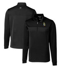 Green Bay Packers Cutter & Buck Throwback Logo Traverse Stripe Stretch Quarter-Zip Big & Tall Pullover Top - Black - NFL