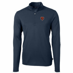 Chicago Bears Cutter & Buck Throwback Logo Virtue Eco Pique Recycled Quarter-Zip Big & Tall Pullover Top - Navy - NFL