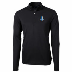 Detroit Lions Cutter & Buck Throwback Logo Virtue Eco Pique Recycled Quarter-Zip Big & Tall Pullover Top - Black - NFL