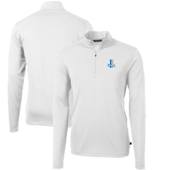 Detroit Lions Cutter & Buck Throwback Logo Virtue Eco Pique Recycled Quarter-Zip Big & Tall Pullover Top - White - NFL