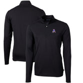 New England Patriots Cutter & Buck Throwback Logo Virtue Eco Pique Recycled Quarter-Zip Big & Tall Pullover Top - Black - NFL