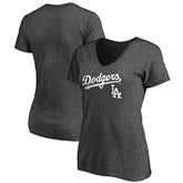 Los Angeles Dodgers Women's Team Lockup V-Neck T-Shirt Online
