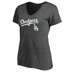Los Angeles Dodgers Women's Team Lockup V-Neck T-Shirt Online