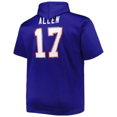 Josh Allen Buffalo Bills Big & Tall Short Sleeve Pullover Hoodie - Royal - NFL