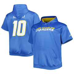 Justin Herbert Los Angeles Chargers Big & Tall Short Sleeve Pullover Hoodie - Powder Blue - NFL