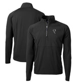 Atlanta Falcons Cutter & Buck Adapt Eco Knit Hybrid Recycled Quarter-Zip Throwback Pullover Top - Black - NFL