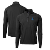 Detroit Lions Cutter & Buck Adapt Eco Knit Hybrid Recycled Quarter-Zip Throwback Pullover Top - Black - NFL