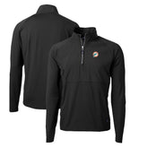 Miami Dolphins Cutter & Buck Adapt Eco Knit Hybrid Recycled Quarter-Zip Throwback Pullover Top - Black - NFL
