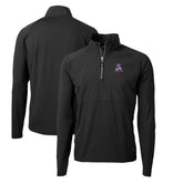 New England Patriots Cutter & Buck Adapt Eco Knit Hybrid Recycled Quarter-Zip Throwback Pullover Top - Black - NFL