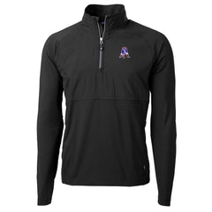 New England Patriots Cutter & Buck Adapt Eco Knit Hybrid Recycled Quarter-Zip Throwback Pullover Top - Black - NFL