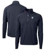 Los Angeles Chargers Cutter & Buck Adapt Eco Knit Hybrid Recycled Quarter-Zip Throwback Pullover Top - Navy - NFL