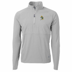 Green Bay Packers Cutter & Buck Adapt Eco Knit Hybrid Recycled Quarter-Zip Throwback Pullover Top - Gray - NFL