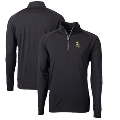 Green Bay Packers Cutter & Buck Adapt Eco Knit Stretch Recycled Quarter-Zip Throwback Pullover Top - Black - NFL