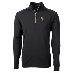 Green Bay Packers Cutter & Buck Adapt Eco Knit Stretch Recycled Quarter-Zip Throwback Pullover Top - Black - NFL