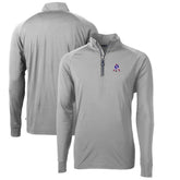 New England Patriots Cutter & Buck Adapt Eco Knit Stretch Recycled Quarter-Zip Throwback Pullover Top - Gray - NFL