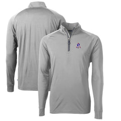New England Patriots Cutter & Buck Adapt Eco Knit Stretch Recycled Quarter-Zip Throwback Pullover Top - Gray - NFL
