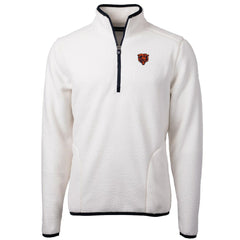 Chicago Bears Cutter & Buck Throwback Eco Sherpa Fleece Quarter-Zip Pullover Jacket - White - NFL