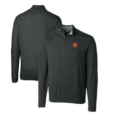 Cincinnati Bengals Cutter & Buck Throwback Logo Lakemont Tri-Blend Quarter-Zip Pullover Sweater - Heather Charcoal - NFL