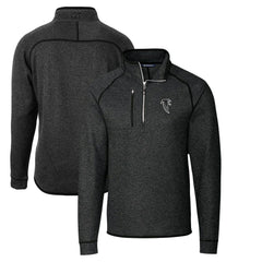 Atlanta Falcons Cutter & Buck Throwback Logo Mainsail Sweater-Knit Half-Zip Pullover Jacket - Heather Charcoal - NFL