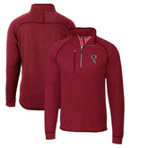 Atlanta Falcons Cutter & Buck Mainsail Sweater-Knit Half-Zip Pullover Jacket - Red - NFL