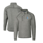 Detroit Lions Cutter & Buck Throwback Logo Mainsail Sweater-Knit Half-Zip Pullover Jacket - Heather Gray - NFL