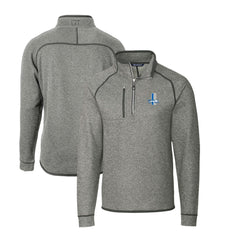 Detroit Lions Cutter & Buck Throwback Logo Mainsail Sweater-Knit Half-Zip Pullover Jacket - Heather Gray - NFL
