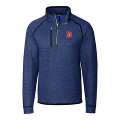 Denver Broncos Cutter & Buck Throwback Logo Mainsail Sweater-Knit Half-Zip Pullover Jacket - Heather Royal - NFL
