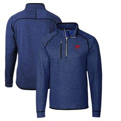 Buffalo Bills Cutter & Buck Throwback Logo Mainsail Sweater-Knit Half-Zip Pullover Jacket - Heather Royal - NFL