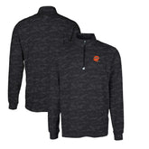 Cincinnati Bengals Cutter & Buck Throwback Logo Traverse Camo Print Stretch Quarter-Zip Pullover Top - Black - NFL