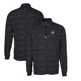Detroit Lions Cutter & Buck Throwback Logo Traverse Camo Print Stretch Quarter-Zip Pullover Top - Black - NFL