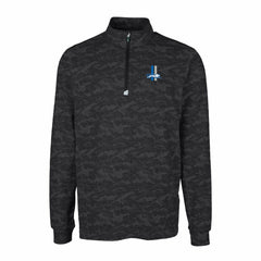 Detroit Lions Cutter & Buck Throwback Logo Traverse Camo Print Stretch Quarter-Zip Pullover Top - Black - NFL