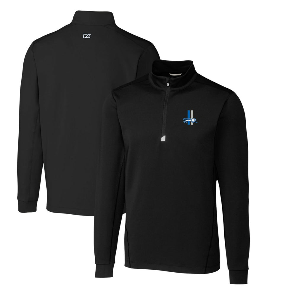 Detroit Lions Cutter & Buck Throwback Logo Traverse Stretch Quarter-Zip Pullover Top - Black - NFL