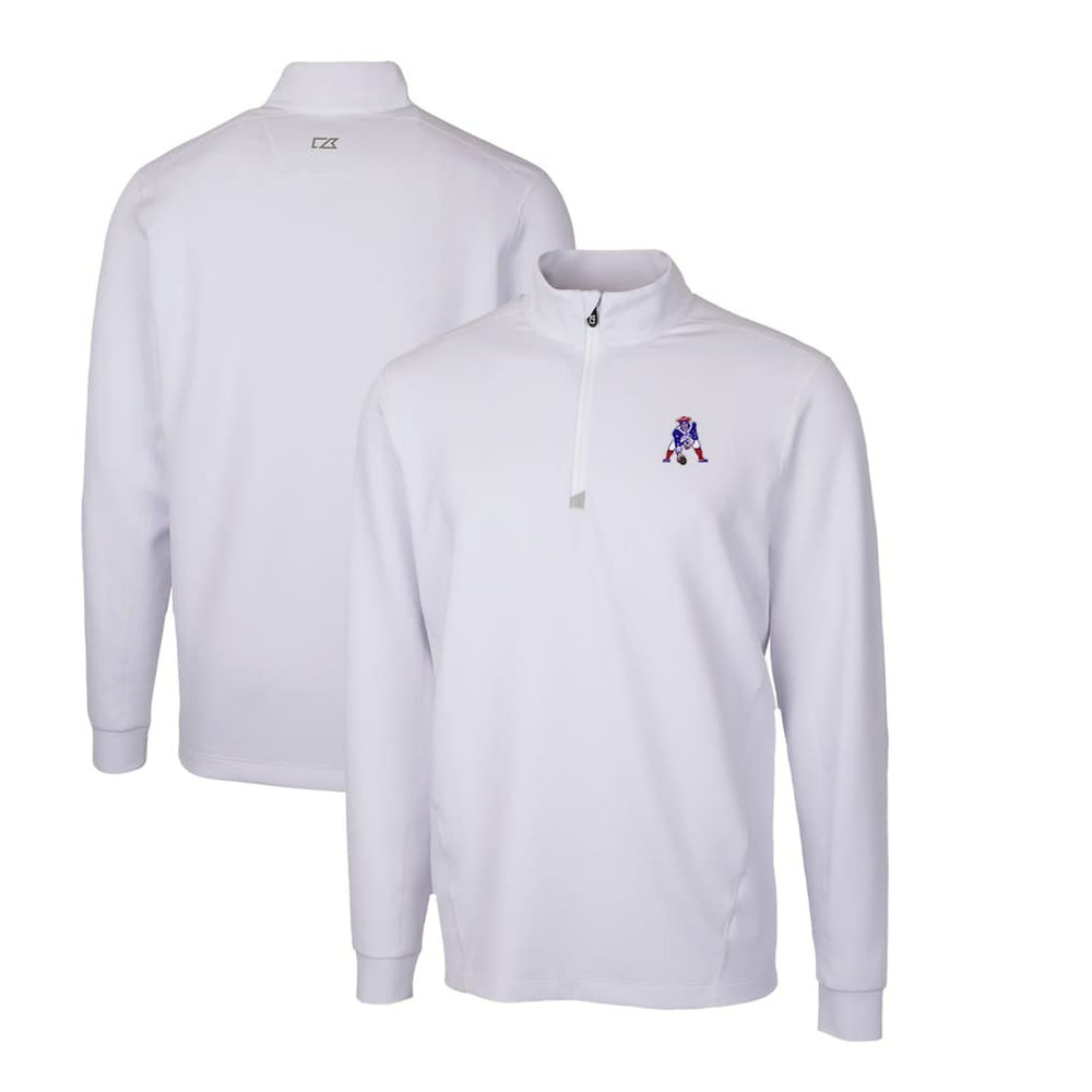 New England Patriots Cutter & Buck Throwback Logo Traverse Stretch Quarter-Zip Pullover Top - White - NFL