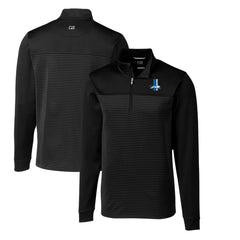 Detroit Lions Cutter & Buck Throwback Logo Traverse Stripe Stretch Quarter-Zip Pullover Top - Black - NFL