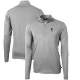 Atlanta Falcons Cutter & Buck Throwback Logo Virtue Eco Pique Recycled Quarter-Zip Pullover Top - Gray - NFL