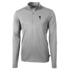 Atlanta Falcons Cutter & Buck Throwback Logo Virtue Eco Pique Recycled Quarter-Zip Pullover Top - Gray - NFL