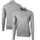 Detroit Lions Cutter & Buck Throwback Logo Virtue Eco Pique Recycled Quarter-Zip Pullover Top - Gray - NFL
