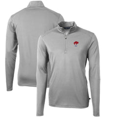 Buffalo Bills Cutter & Buck Throwback Logo Virtue Eco Pique Recycled Quarter-Zip Pullover Top - Gray - NFL