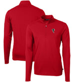 Atlanta Falcons Cutter & Buck Throwback Logo Virtue Eco Pique Recycled Quarter-Zip Pullover Top - Red - NFL