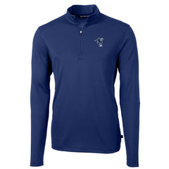 Indianapolis Colts Cutter & Buck Throwback Logo Virtue Eco Pique Recycled Quarter-Zip Pullover Top - Royal - NFL