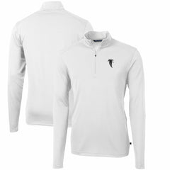 Atlanta Falcons Cutter & Buck Throwback Logo Virtue Eco Pique Recycled Quarter-Zip Pullover Top - White - NFL