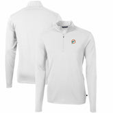 Miami Dolphins Cutter & Buck Throwback Logo Virtue Eco Pique Recycled Quarter-Zip Pullover Top - White - NFL