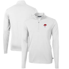 Buffalo Bills Cutter & Buck Throwback Logo Virtue Eco Pique Recycled Quarter-Zip Pullover Top - White - NFL