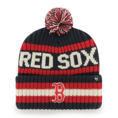 Boston Red Sox '47 Primary Team Logo Bering Pom Top Cuff Knit Hat – Navy Discount