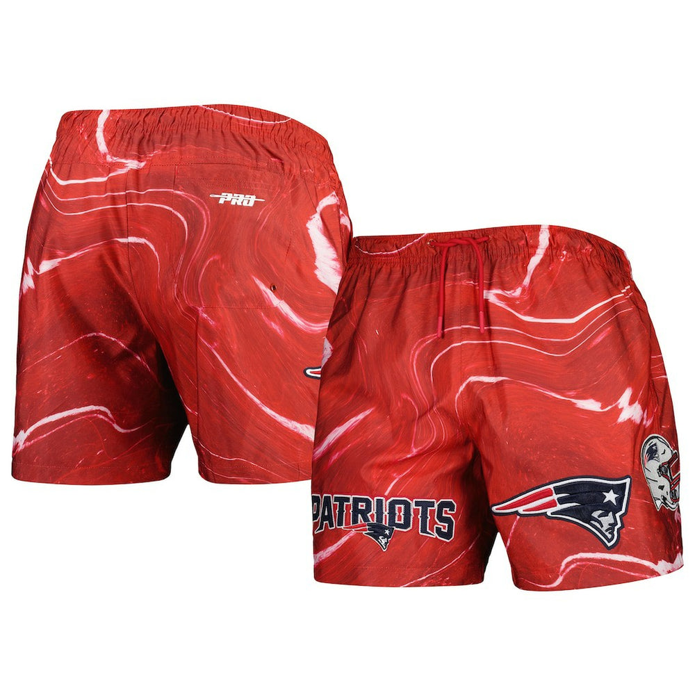 New England Patriots Pro Standard Allover Marble Print Shorts - Red - NFL
